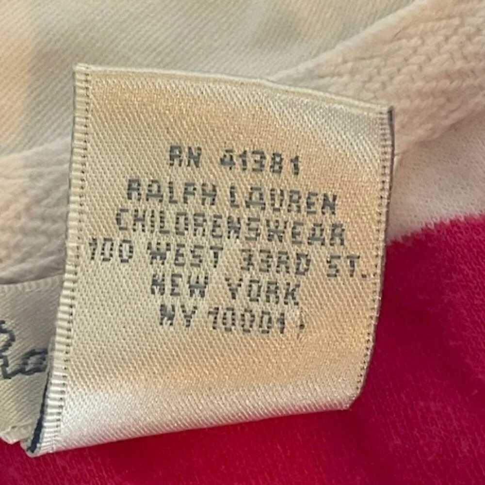 RALPH LAUREN Coverall Romper Long Sleeve Pink White Stripe 9 Mos